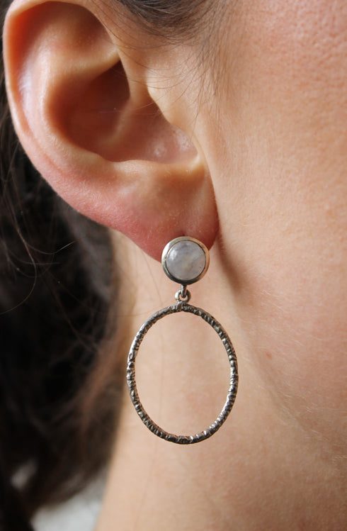 Lunar Earrings in various gemstones